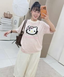 SET SỌC HELLOKITTY ÉP XÙ QUẦN POM