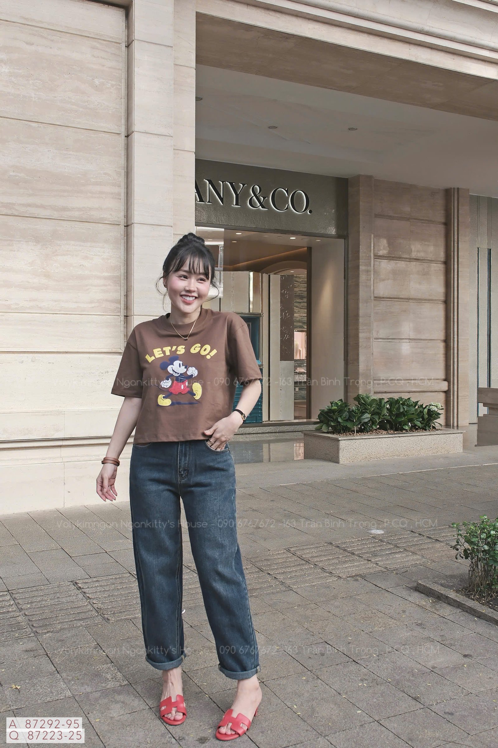 ÁO CROP MICKEY LET'S GO