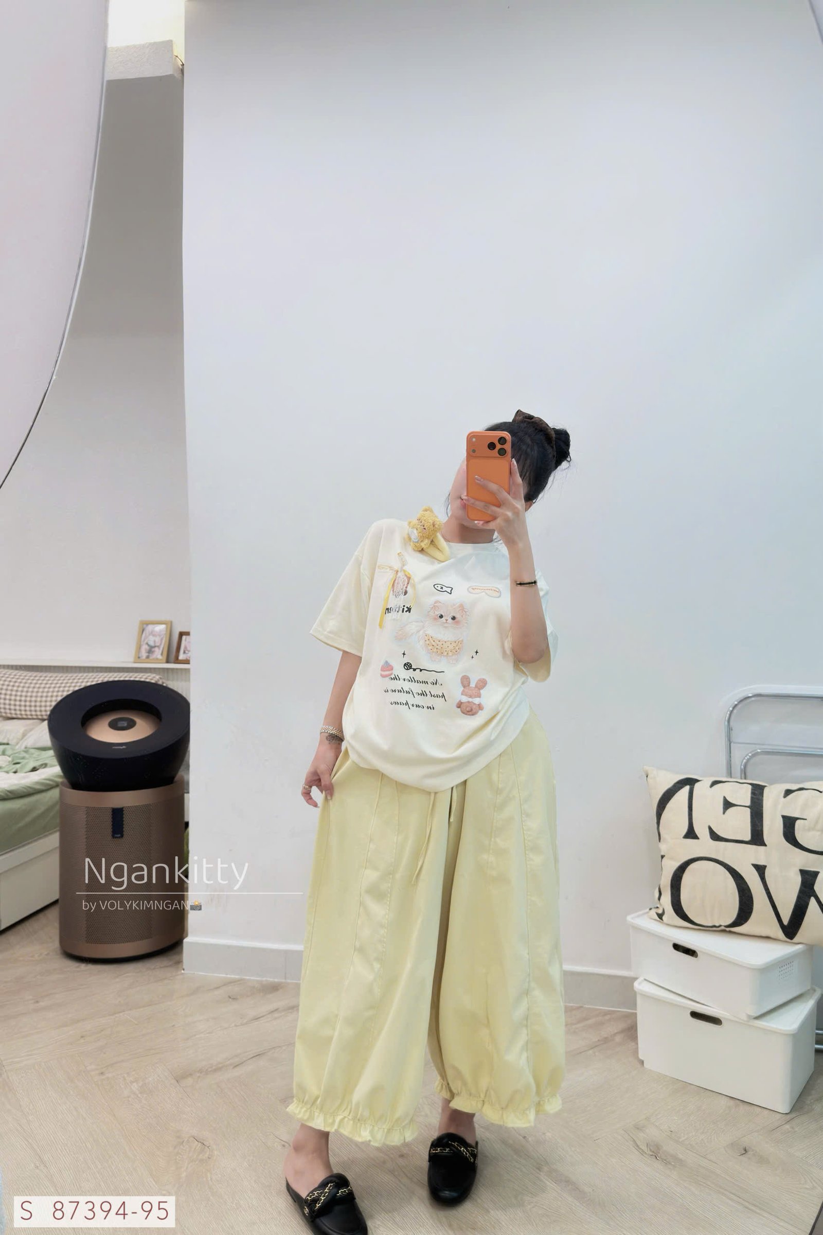 SET MÈO NƠ REN QUẦN POM + KẸP