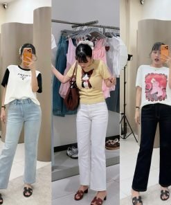 QUẦN JEAN SUÔNG VIỀN CHỈ NỔI