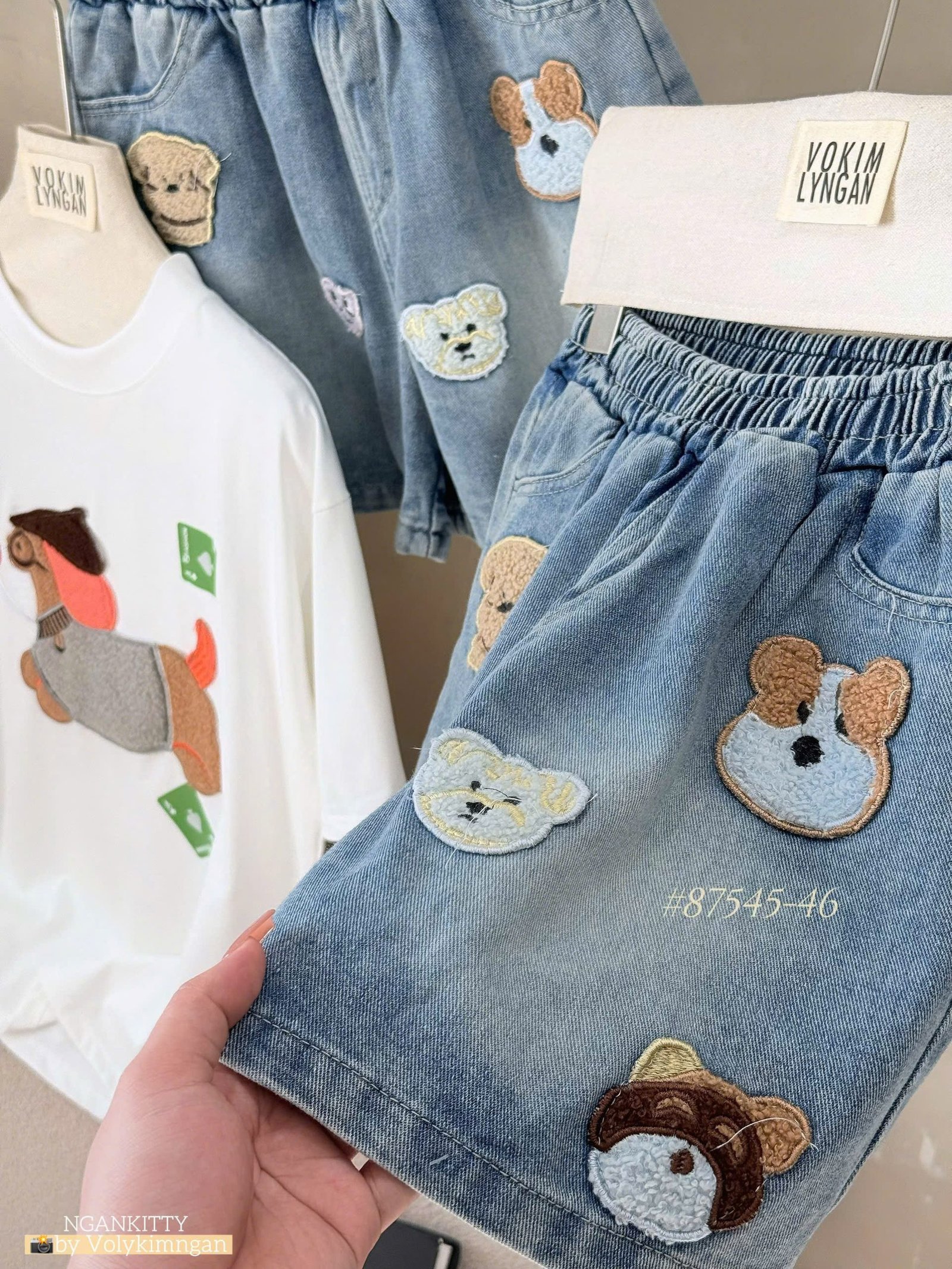 SET SHORT JEAN CHÓ THÊU NỔI - Hình ảnh 11