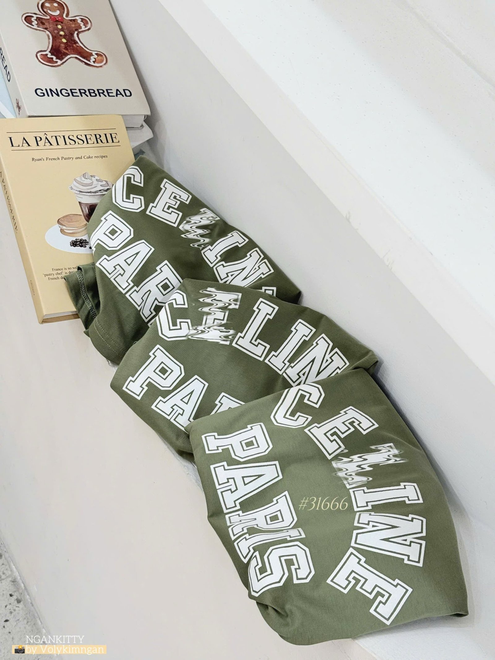 ÁO CROP CELINE XANH RÊU - Hình ảnh 7