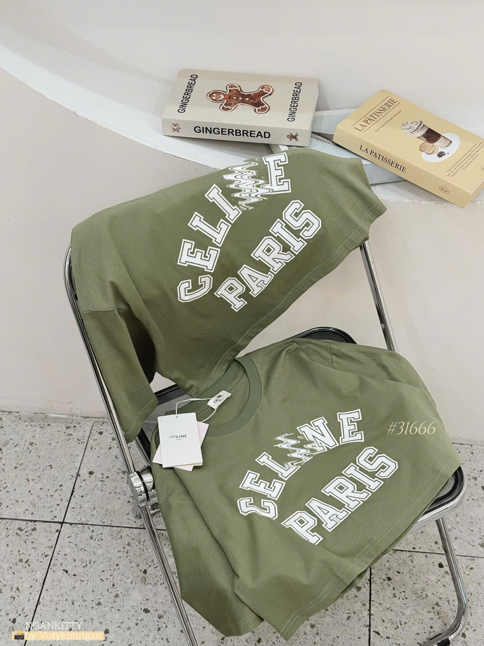 ÁO CROP CELINE XANH RÊU - Hình ảnh 9