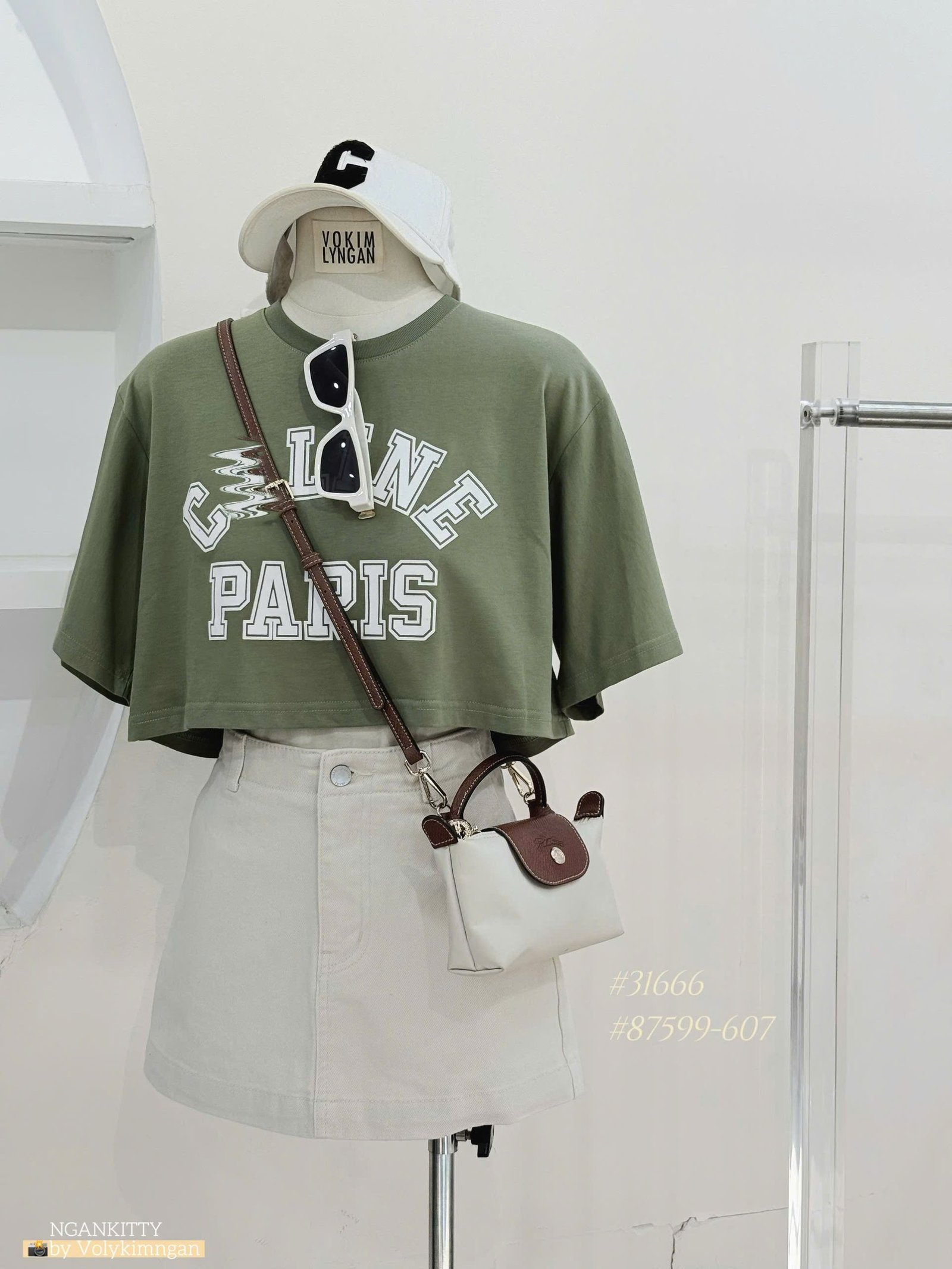 ÁO CROP CELINE XANH RÊU - Hình ảnh 10