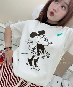 Alternative view of ÁO MINNIE MOUSE TIM XANH VIỀN