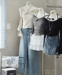 ÁO TD TRỄ VAI CỘT DÂY LOUIS.H