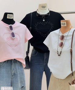 Alternative view of ÁO GANNI TIM THÊU ĐÍNH ĐÁ