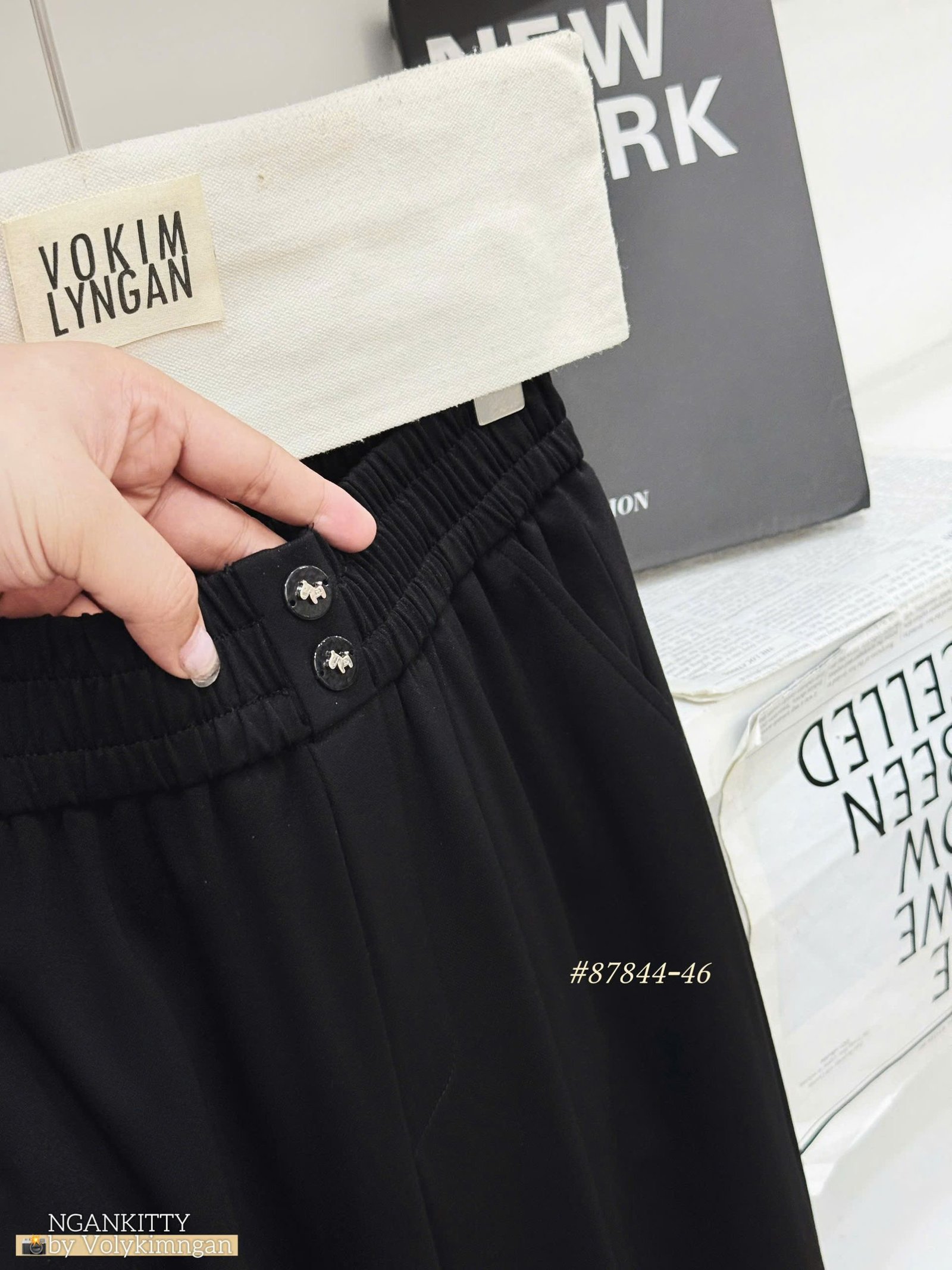 Quần umi baggy lưng chun 2 nút - Ảnh 4