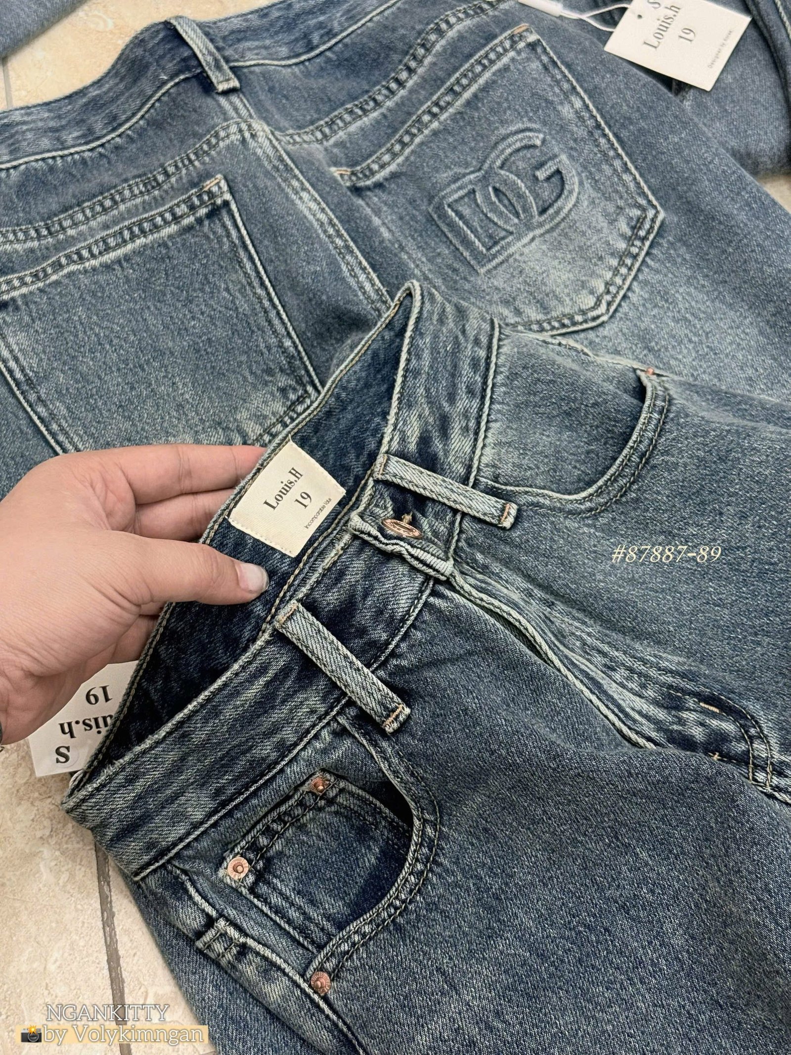 Quần jean baggy túi sau DG - Ảnh 3