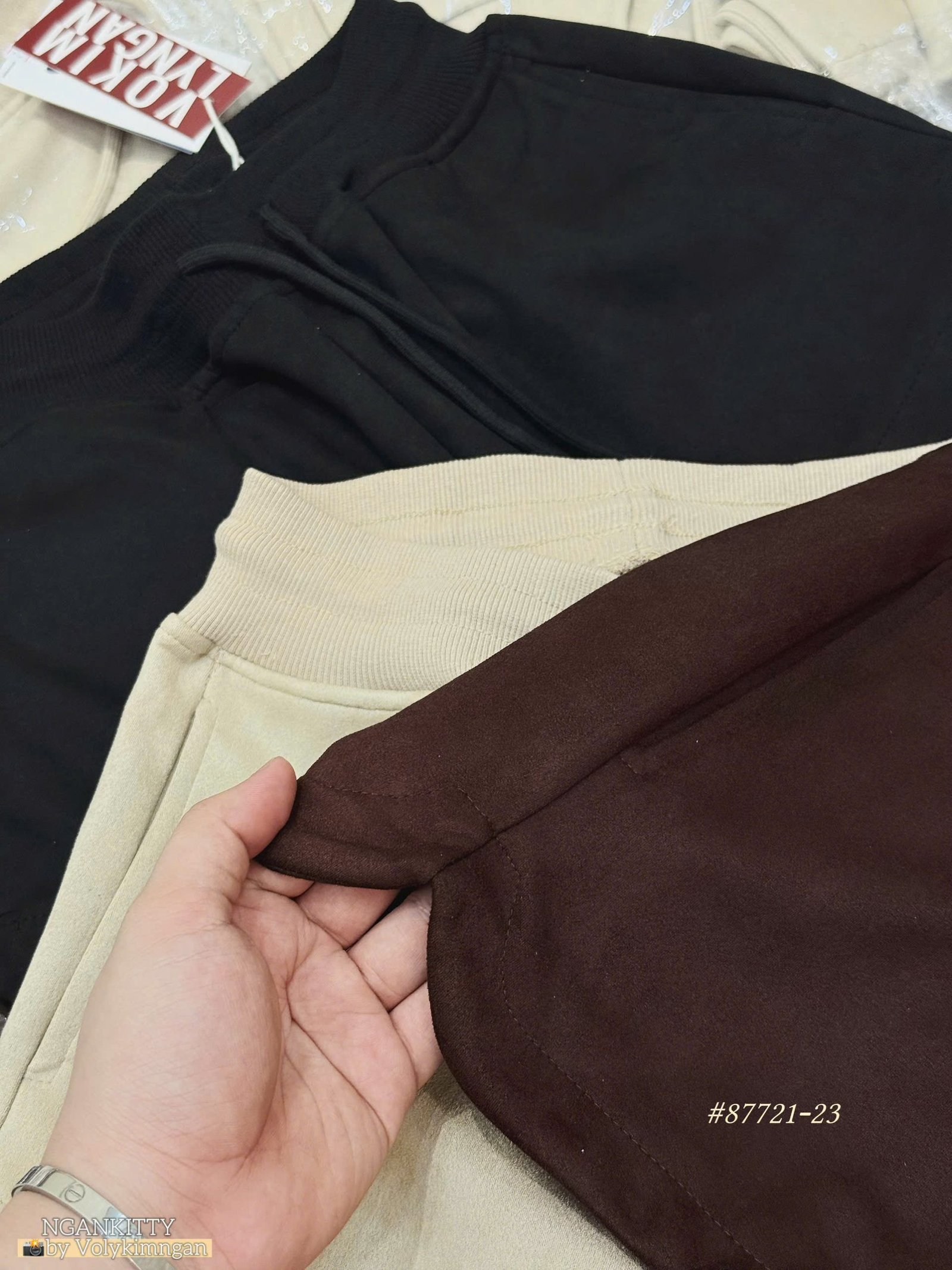 Quần short da lộn bảng lưng - Ảnh 5