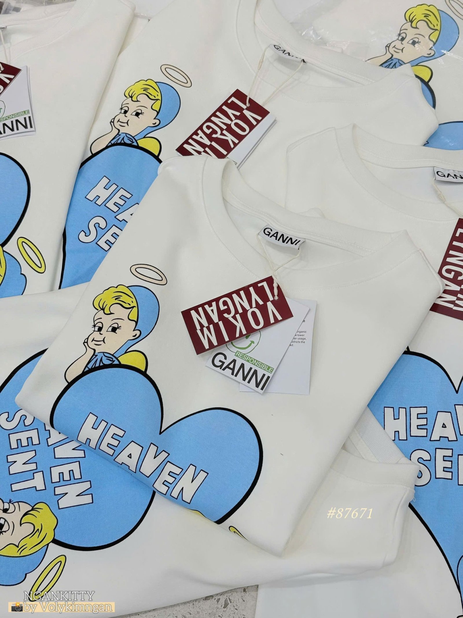 Áo babytee Ganni Tim Haven Sent - Ảnh 4