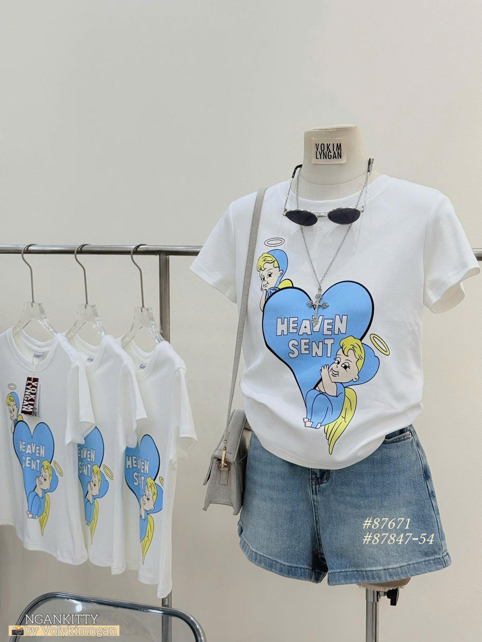 Áo babytee Ganni Tim Haven Sent - Ảnh 6