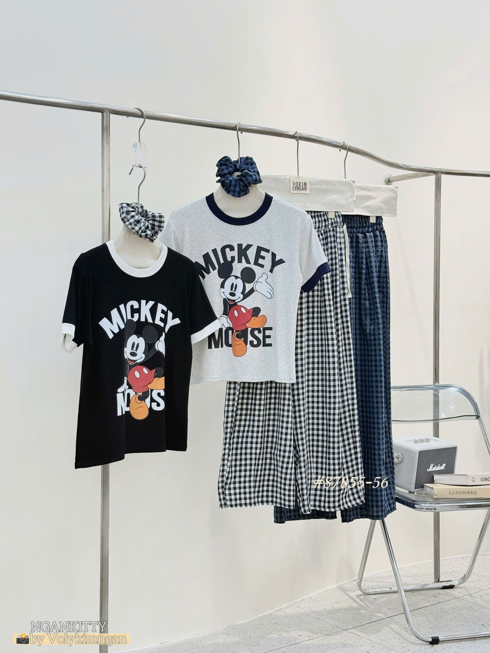 Set Mickey Mouse viền quần caro - Ảnh 8