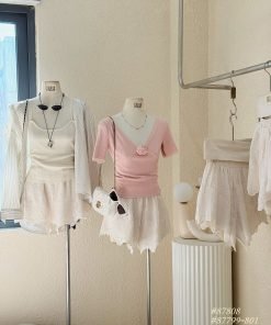 Quần short mix ren hoạ tiết