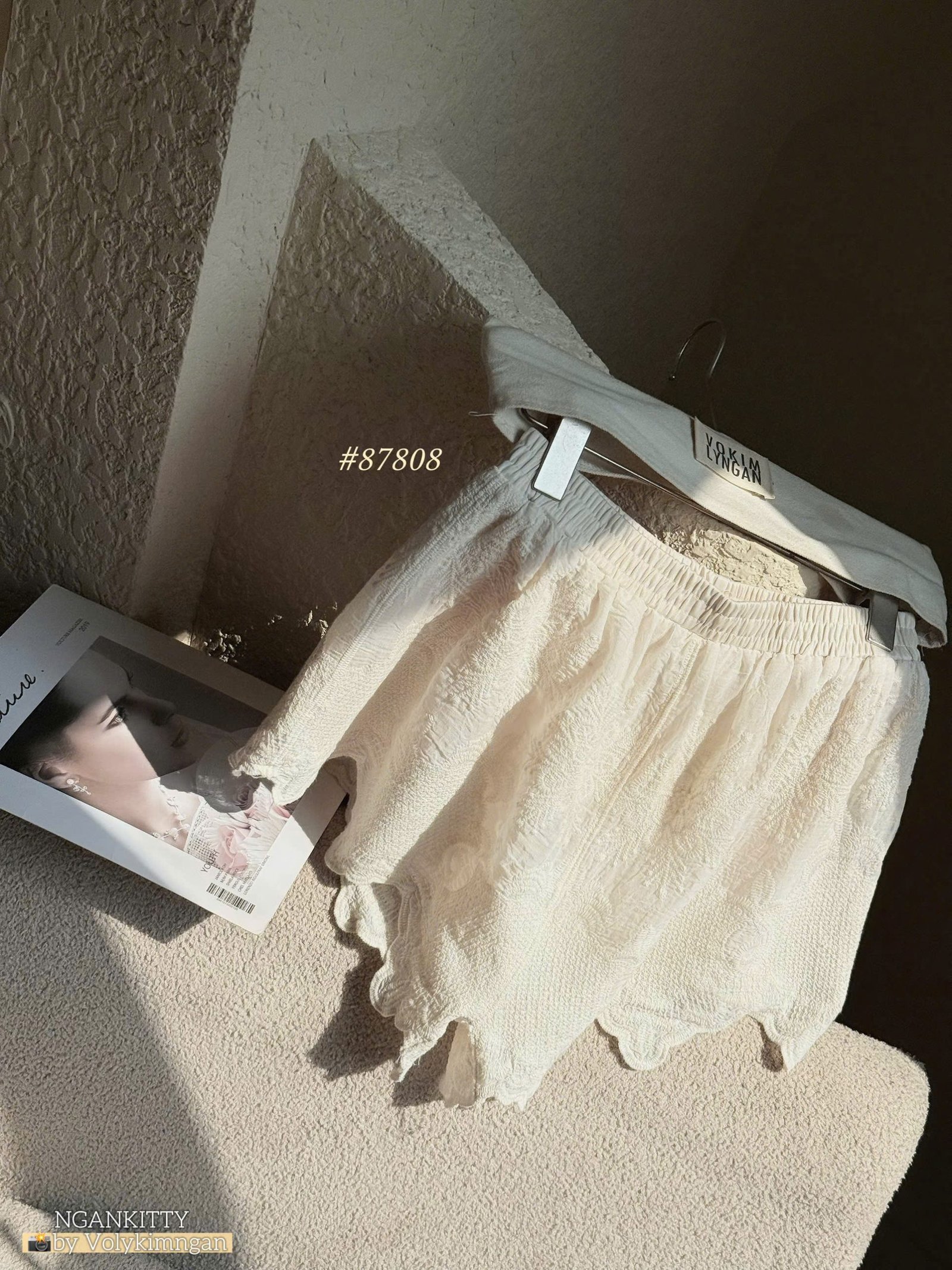 Quần short mix ren hoạ tiết - Ảnh 4