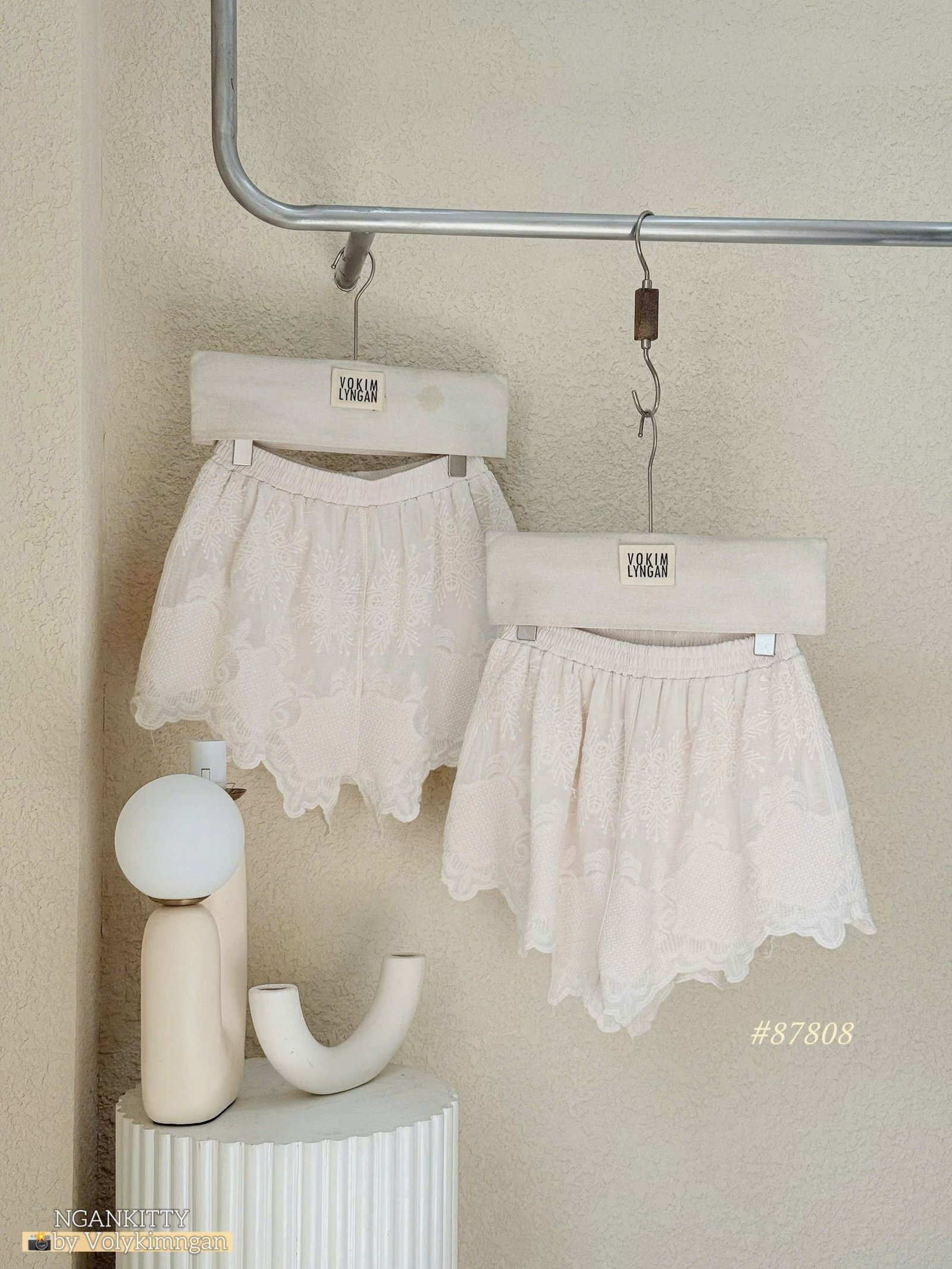 Quần short mix ren hoạ tiết - Ảnh 7