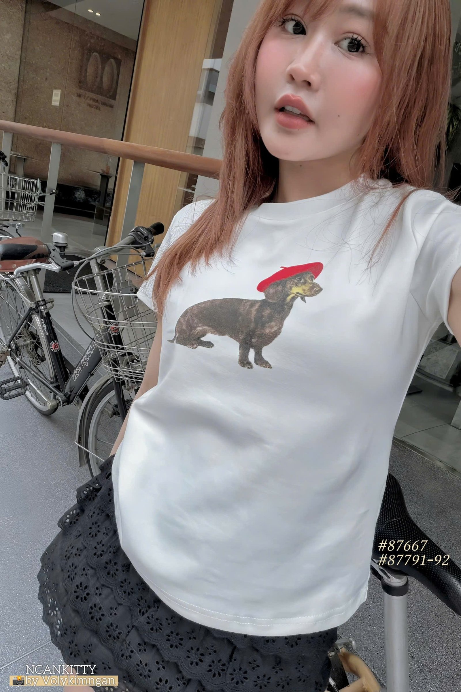 Áo babytee chó Dachshund nón đỏ - Ảnh 6