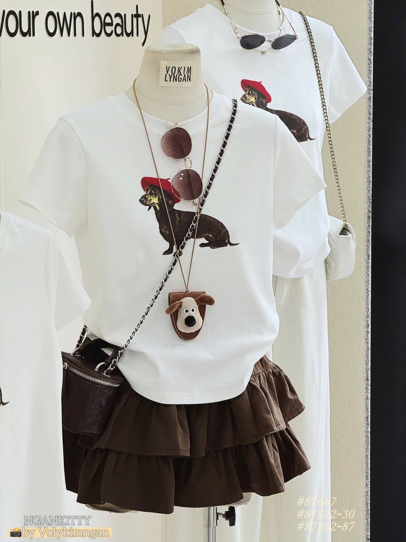 Áo babytee chó Dachshund nón đỏ - Ảnh 8