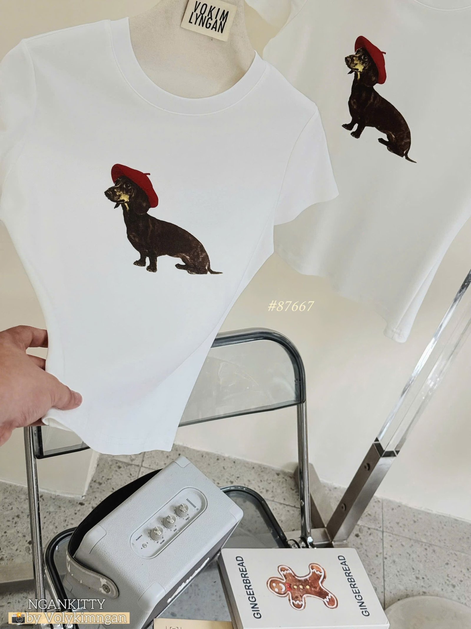 Áo babytee chó Dachshund nón đỏ - Ảnh 9