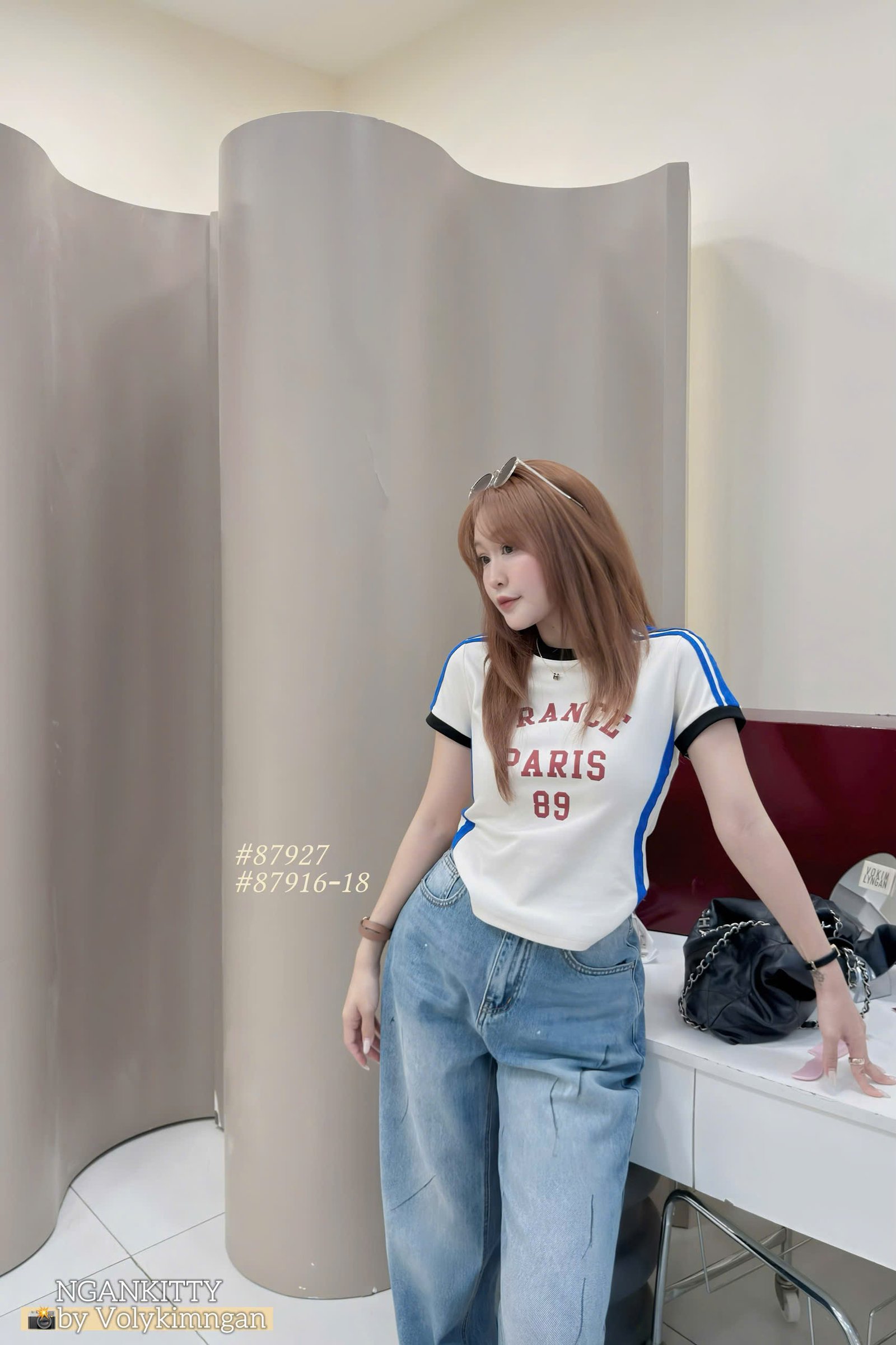 Áo babytee France Paris sọc - Ảnh 4