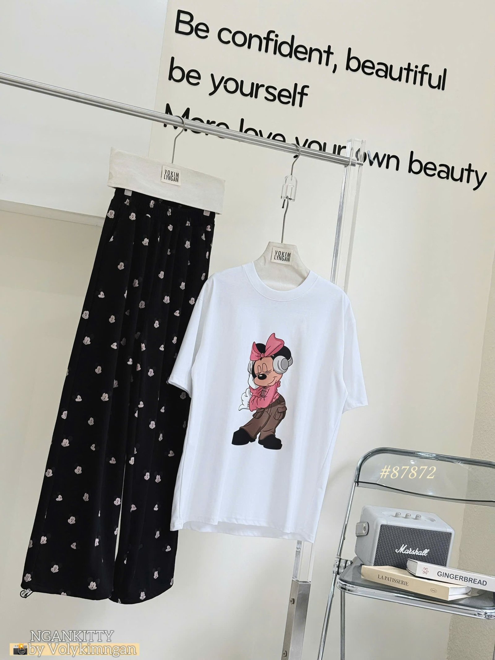 Set Minnie tay nghe quần rút lai - Ảnh 13