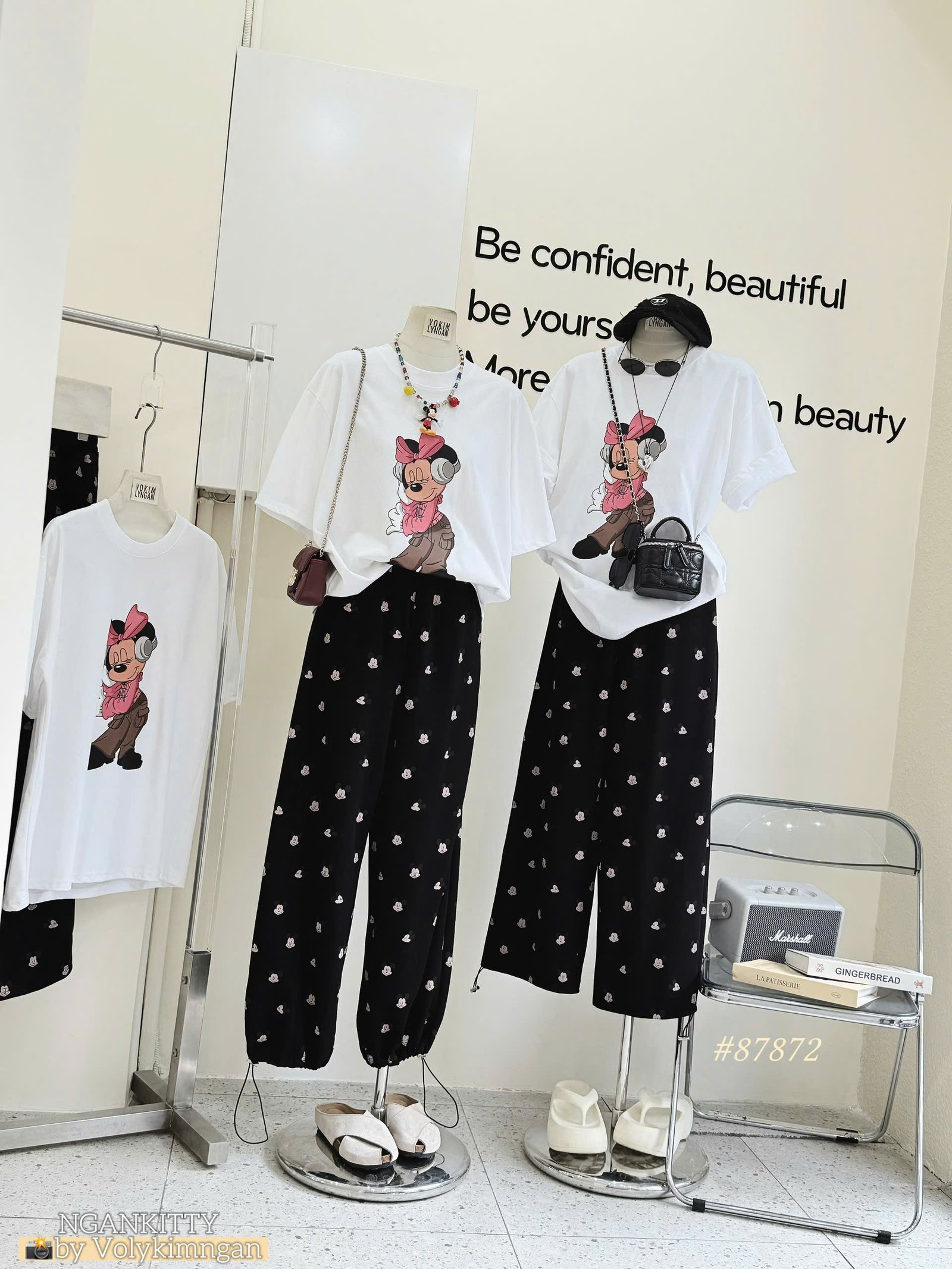 Set Minnie tay nghe quần rút lai - Ảnh 7