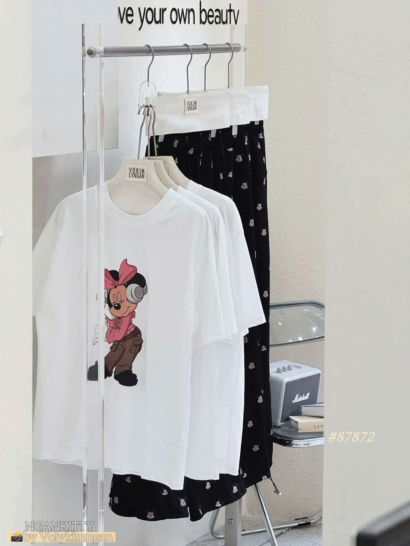 Set Minnie tay nghe quần rút lai - Ảnh 8