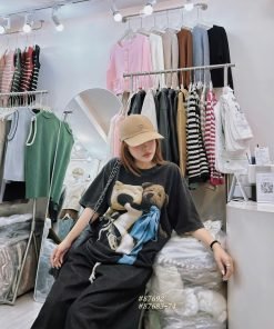 Alternative view of Áo wax 2 gấu nơ xanh