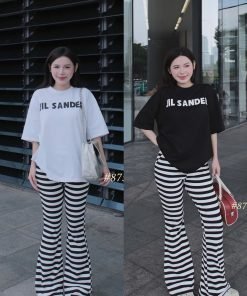 SET JIL SANDER  QUẦN LOE SỌC