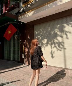 Alternative view of Set đầm nhăn tưa rưa