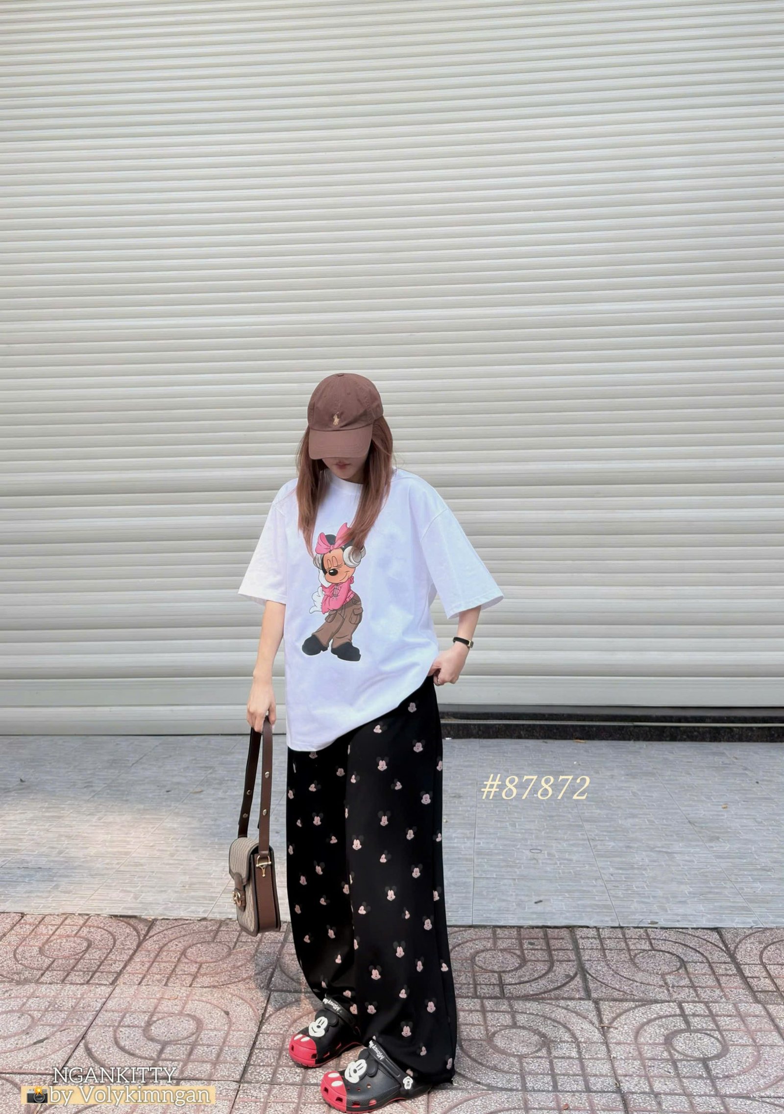 Set Minnie tay nghe quần rút lai