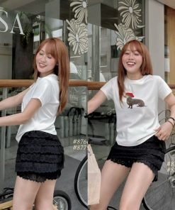 Quần short ren tầng