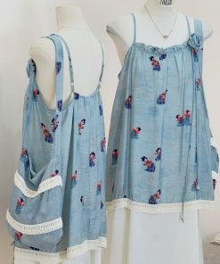 Đầm maxi 2s thêu kèm túi