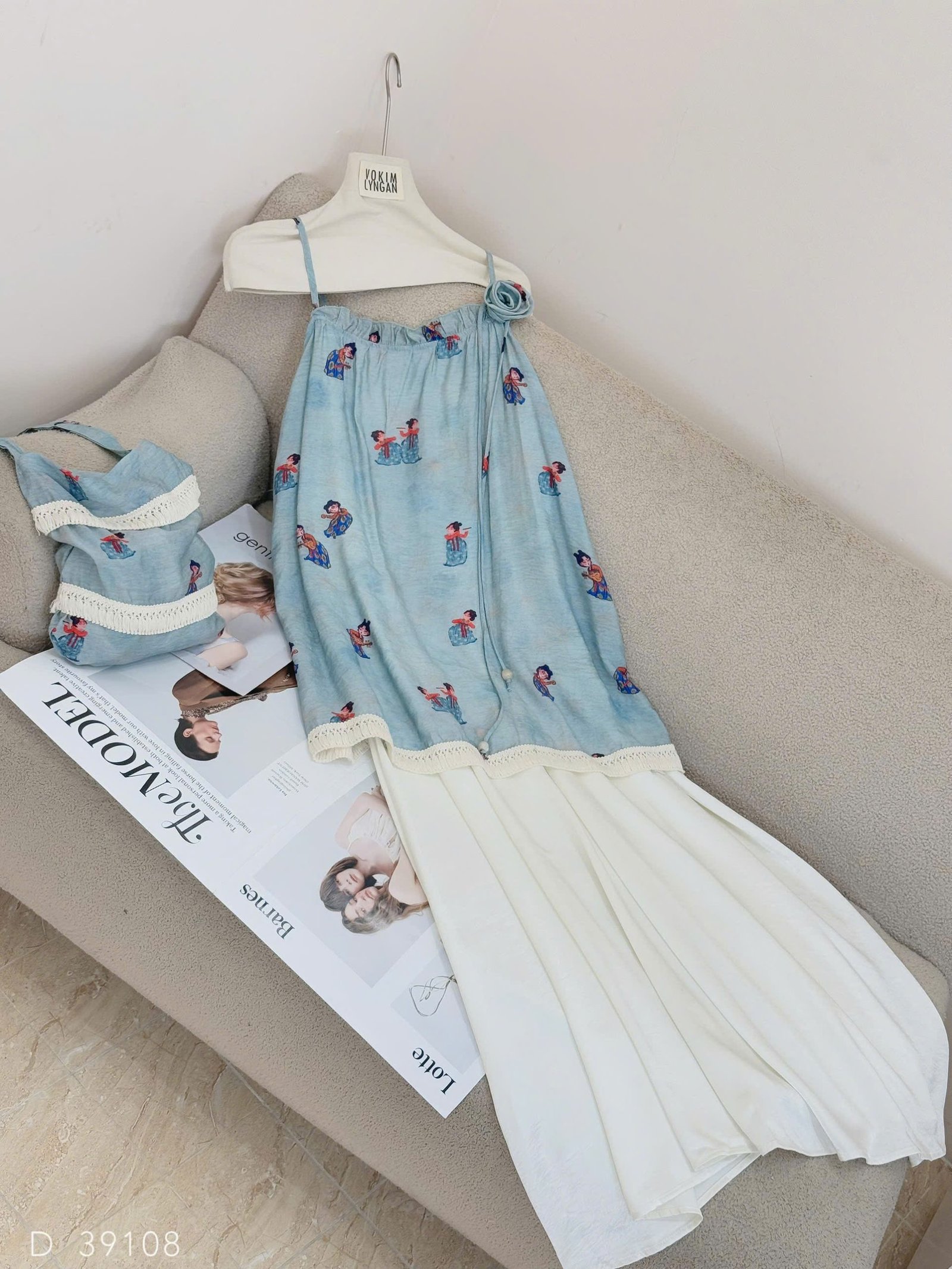 Đầm maxi 2s thêu kèm túi - Ảnh 6