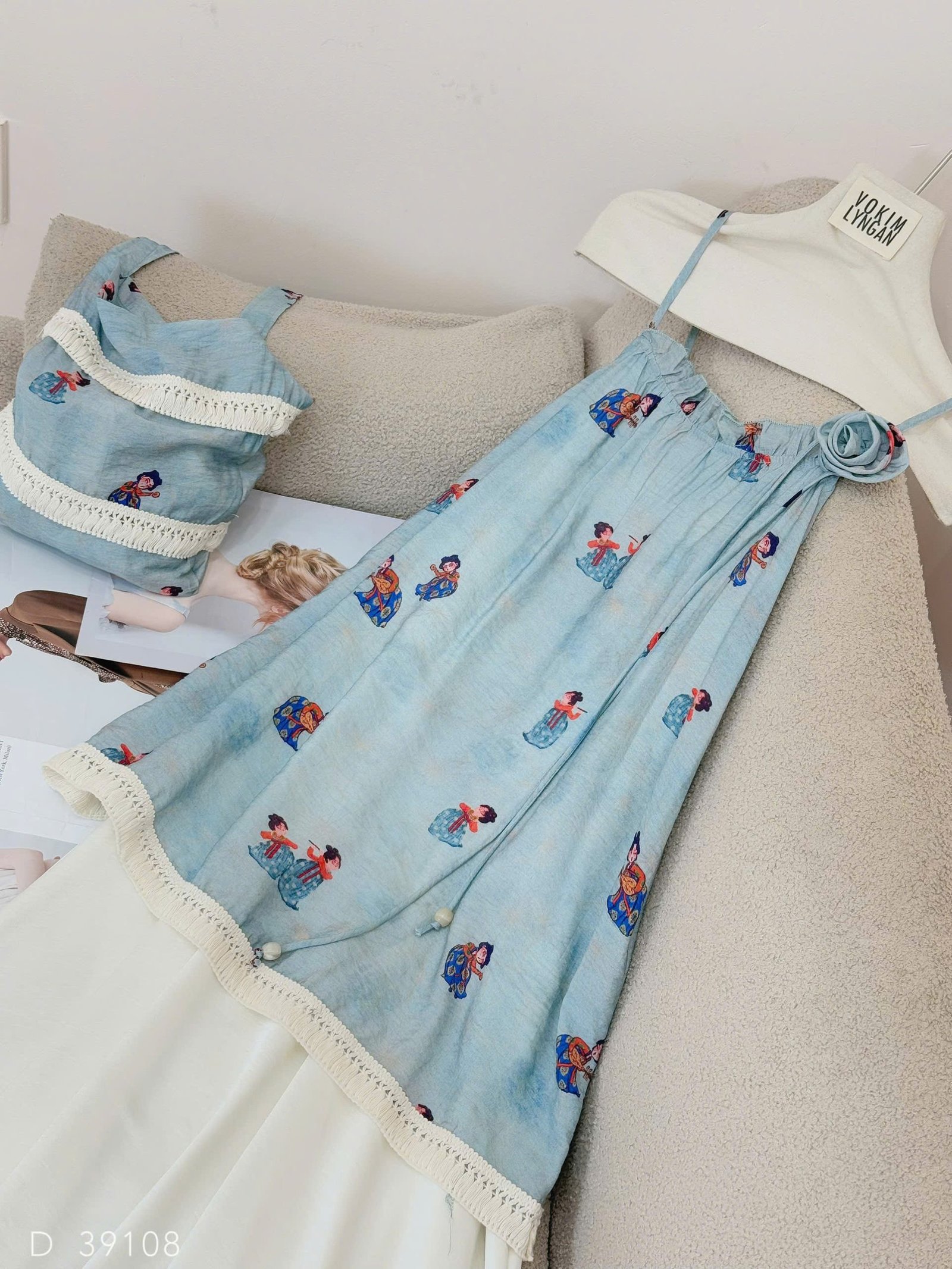 Đầm maxi 2s thêu kèm túi - Ảnh 3