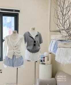 Quần short bí mix bèo ren