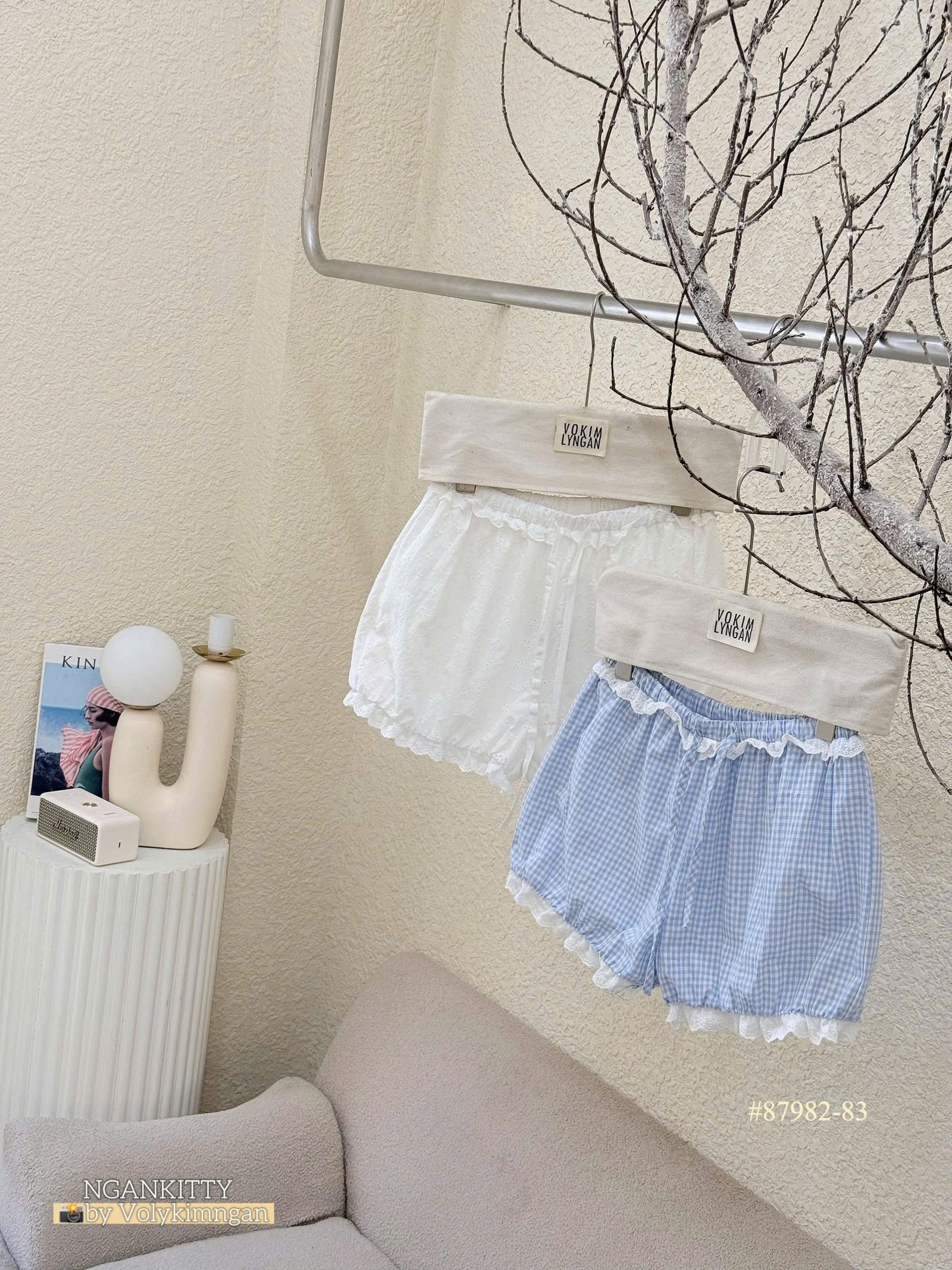 Quần short bí mix bèo ren - Ảnh 2