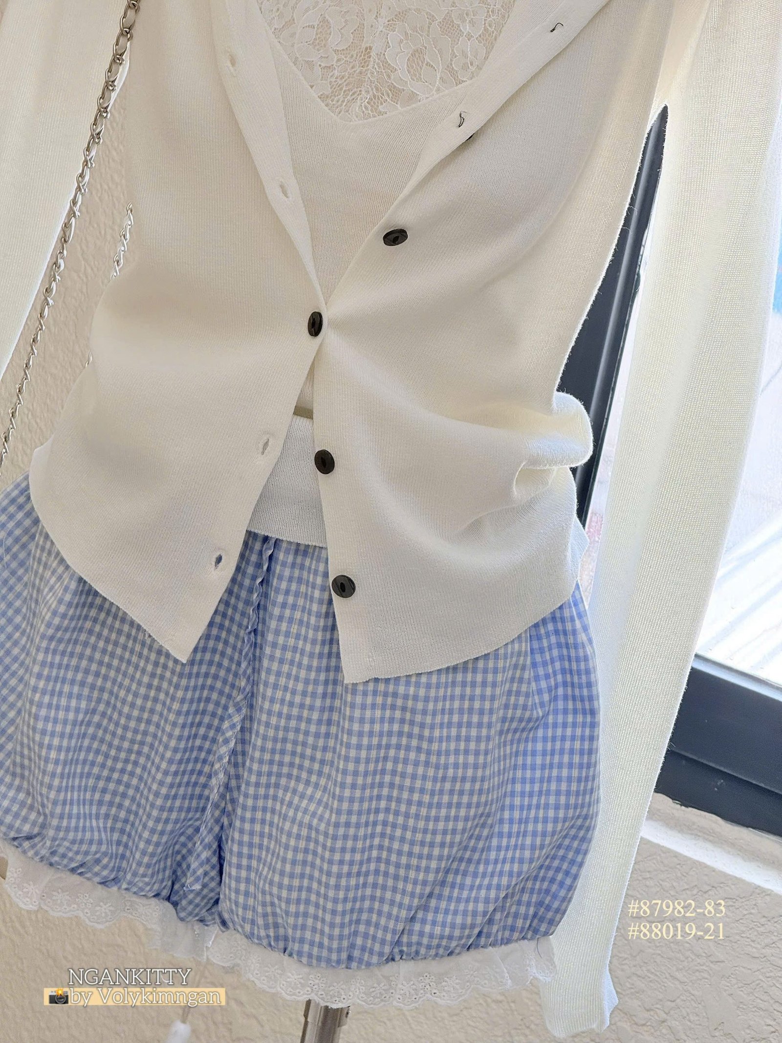 Quần short bí mix bèo ren - Ảnh 3