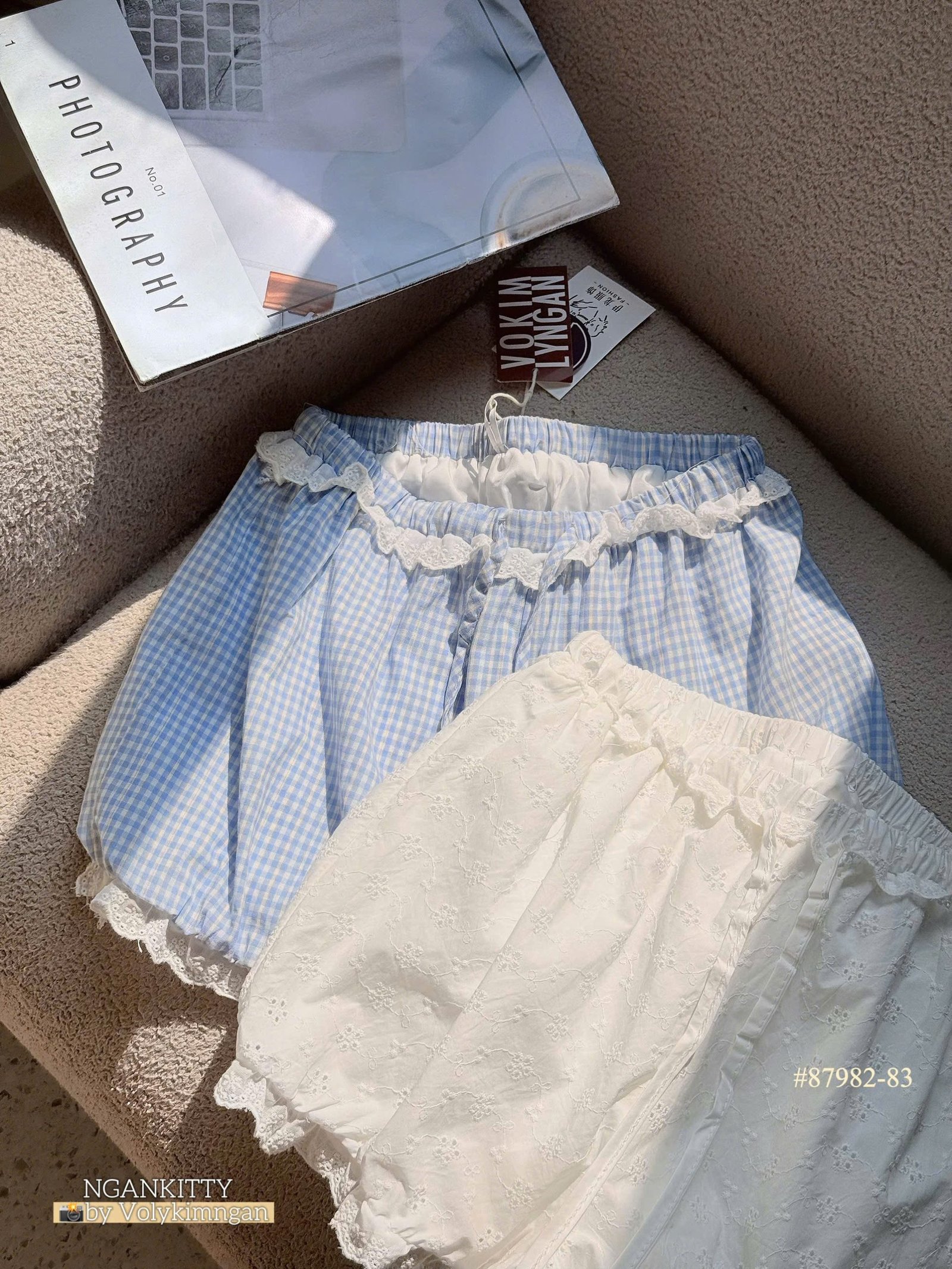 Quần short bí mix bèo ren - Ảnh 4