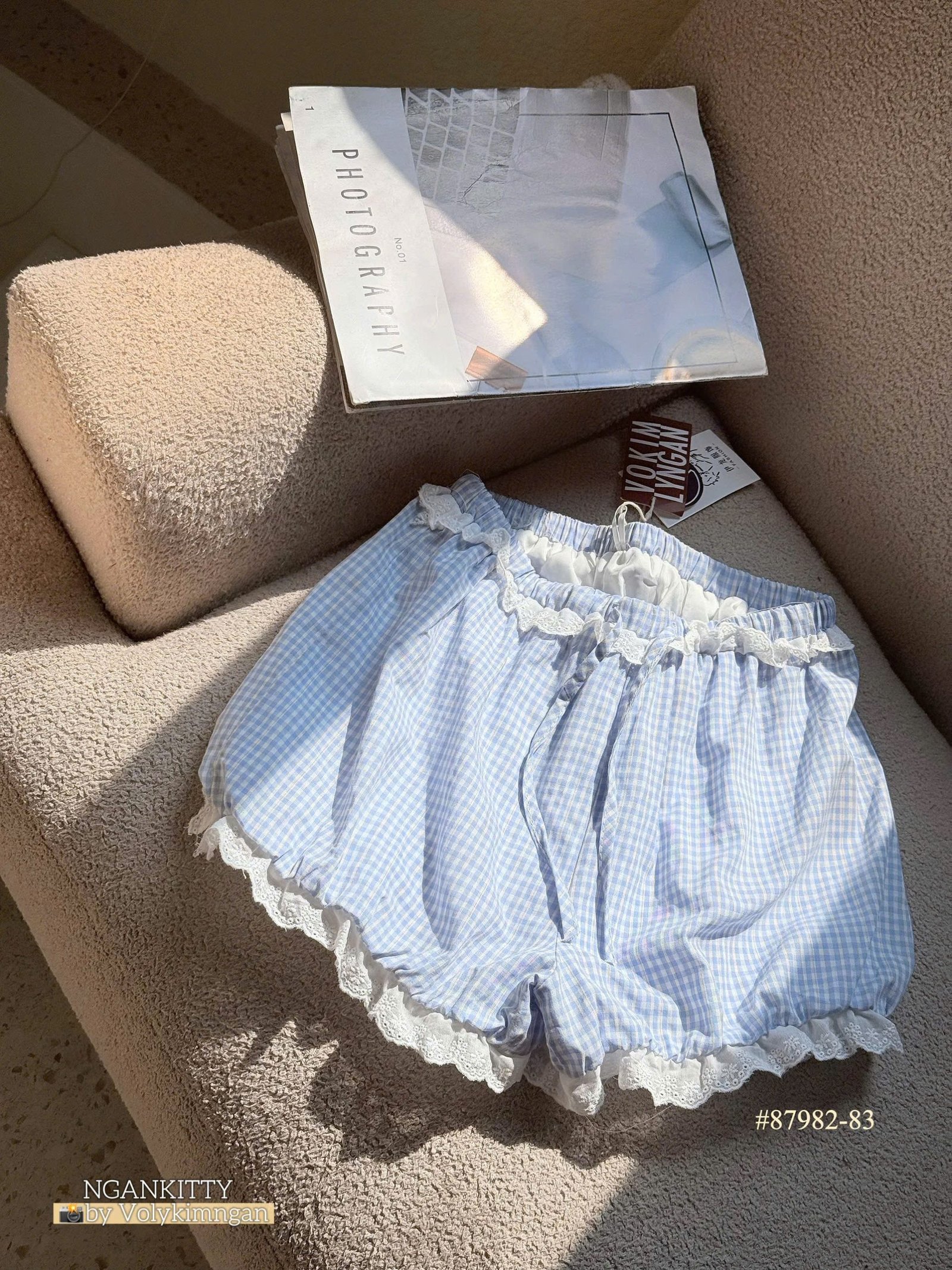 Quần short bí mix bèo ren - Ảnh 7