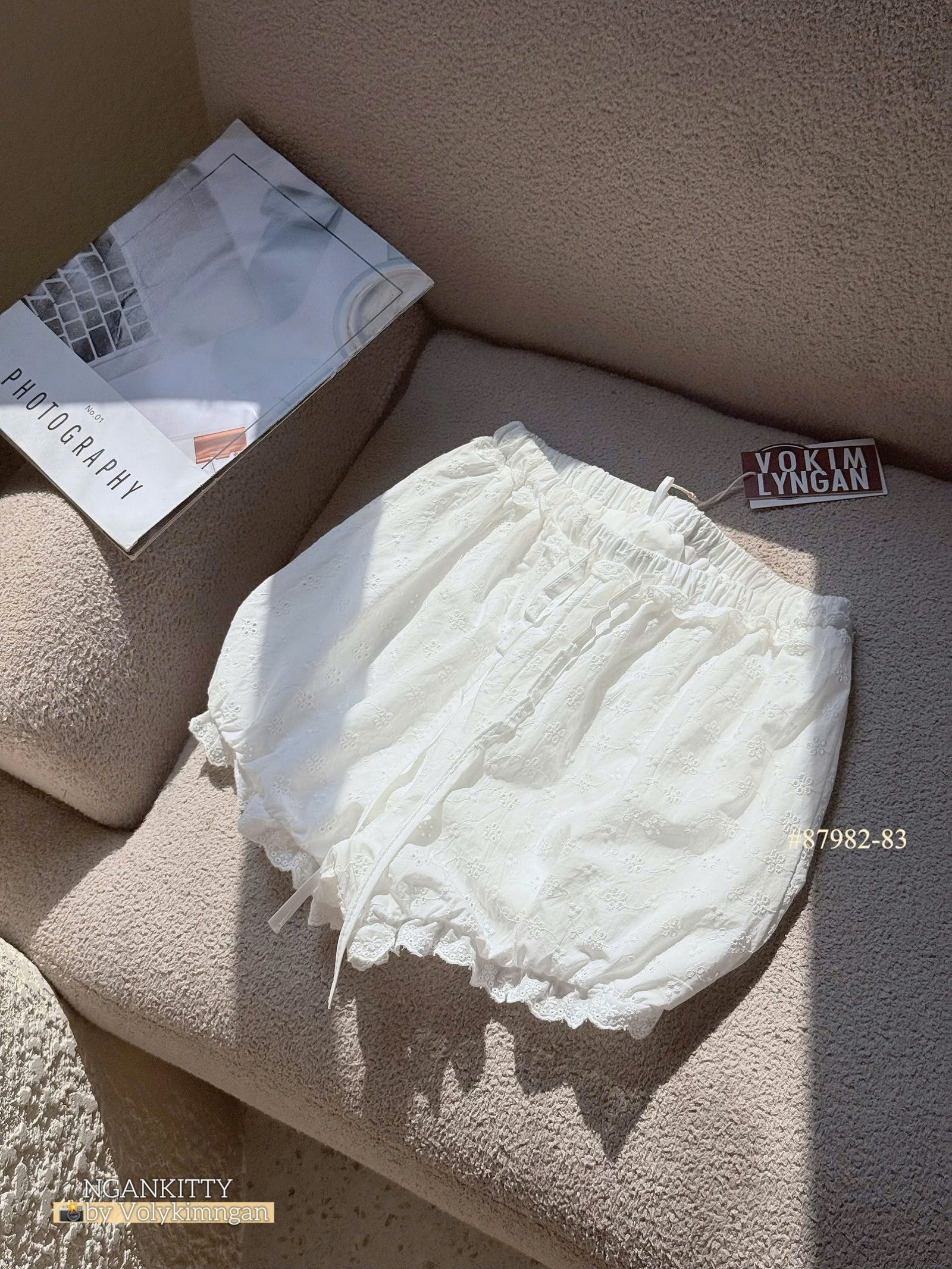 Quần short bí mix bèo ren - Ảnh 5