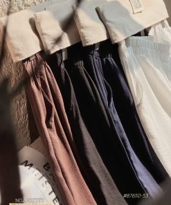 Alternative view of Quần suông lở linen chân ren