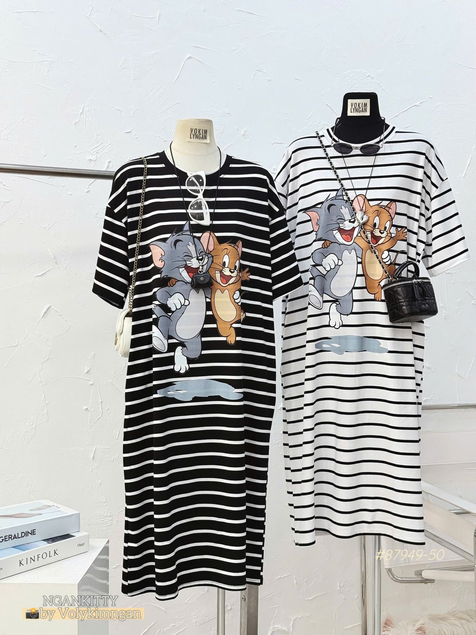 Đầm suông sọc Tom&Jerry - Ảnh 4