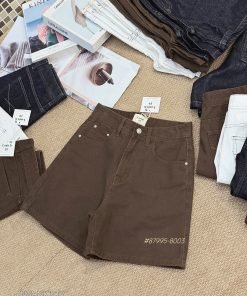 Alternative view of Quần short jean ngố túi sau mix chỉ