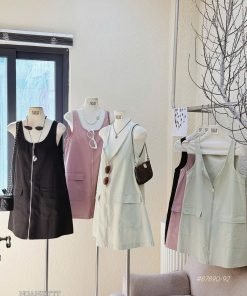 Đầm chữ A sn denim dây kéo