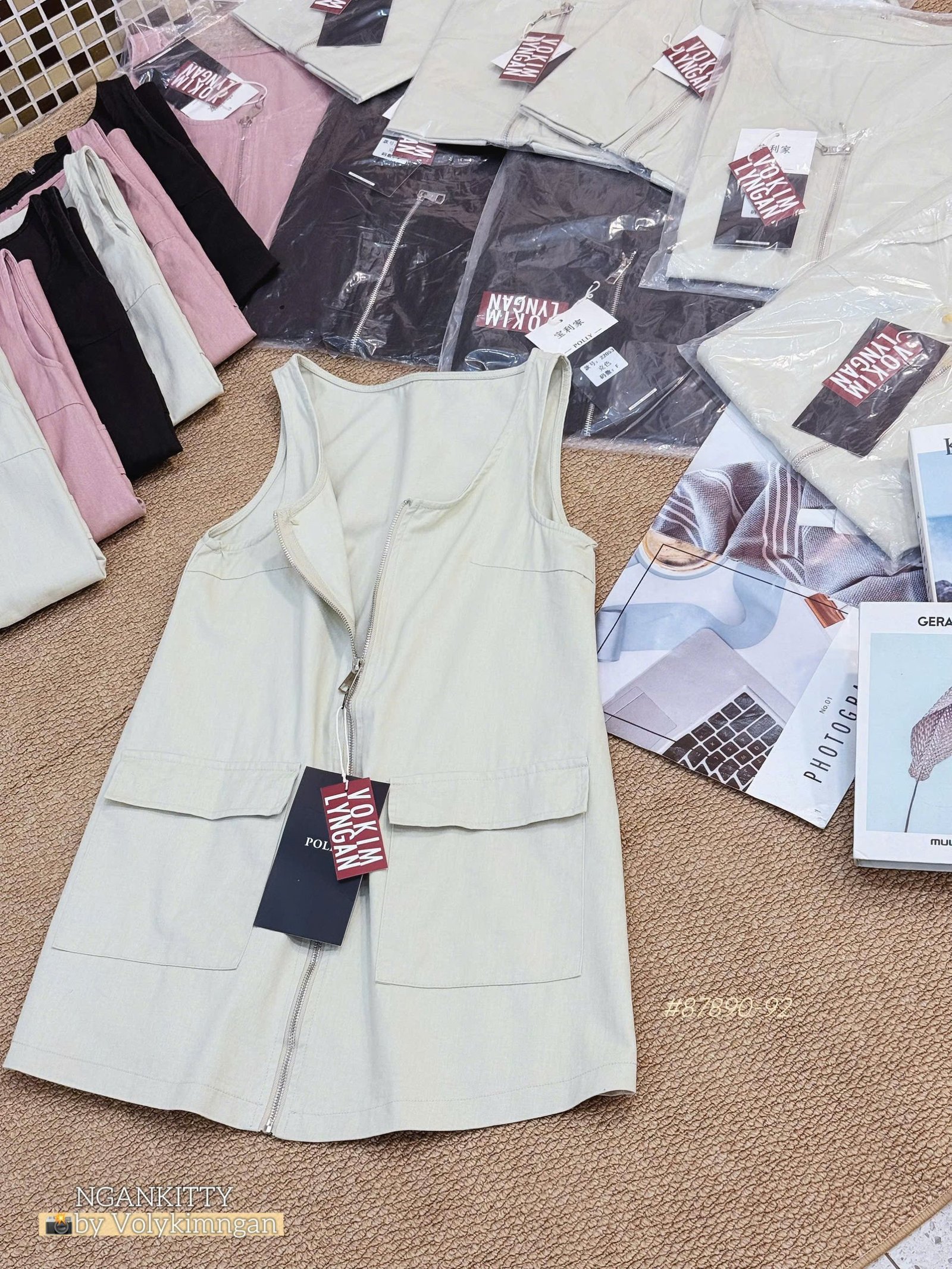 Đầm chữ A sn denim dây kéo - Ảnh 3