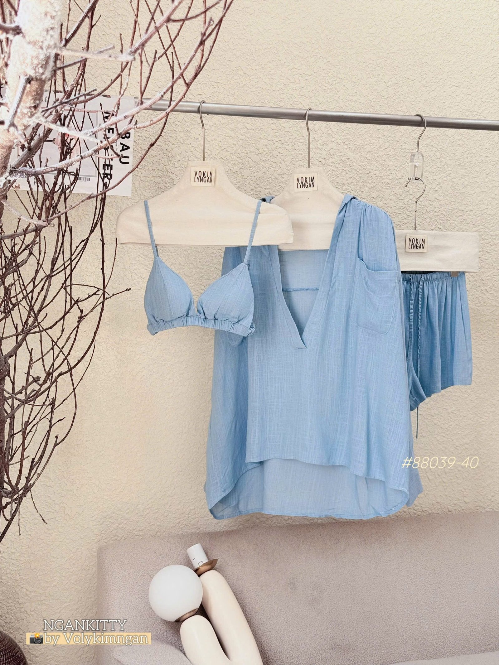 Set short xô cổ V kèm bra - Ảnh 8