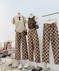 Quần suông caro nâu TL