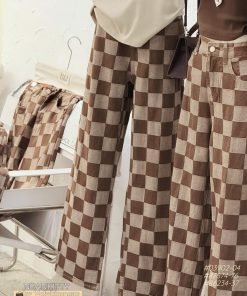 Alternative view of Quần suông caro nâu TL