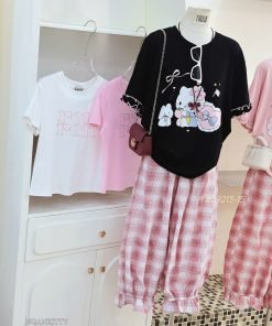 Alternative view of Set Hellokitty quần caro lai bèo